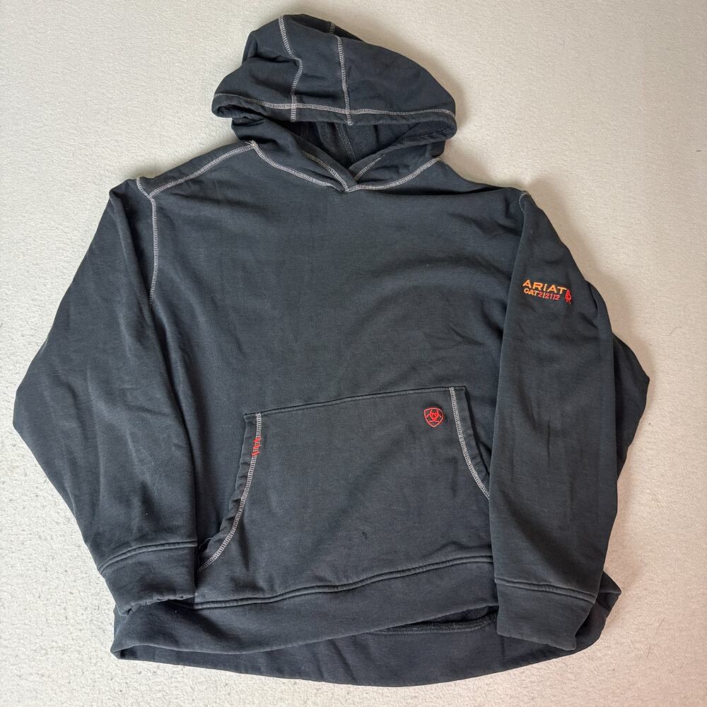 Ariat Work FR Mens XL Navy Blue Pullover Hoodie CAT 2 2112 Flame Resistant
